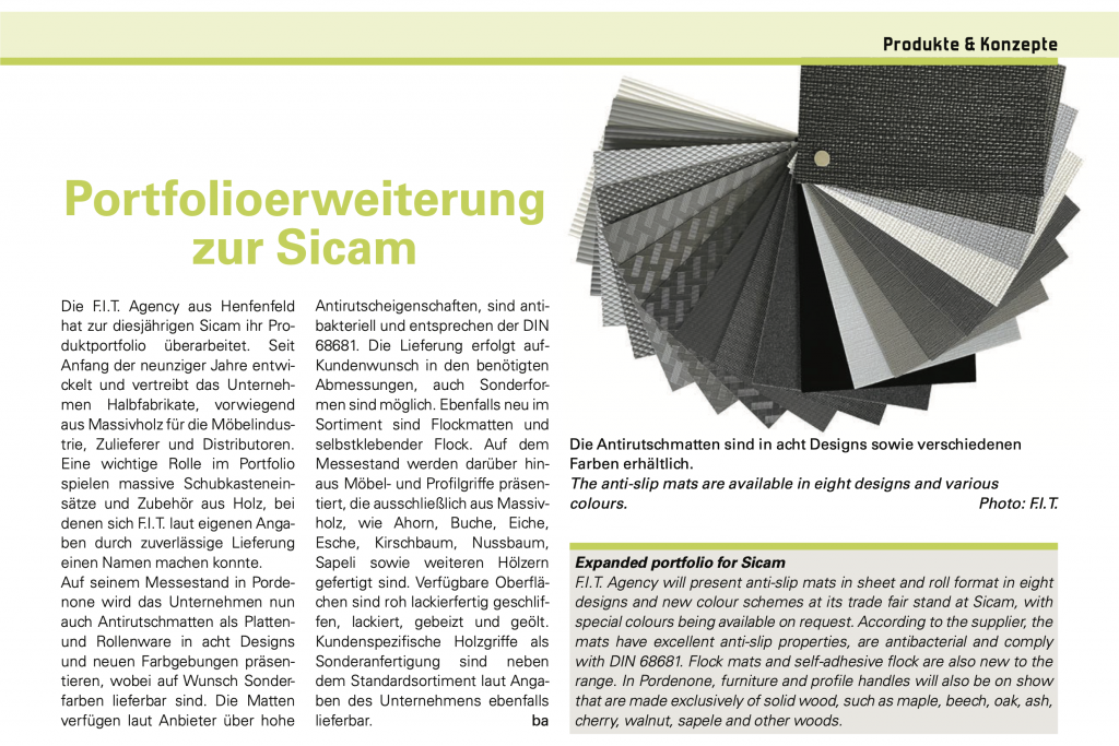 FIT Agency - SICAM - material+technik möbel
